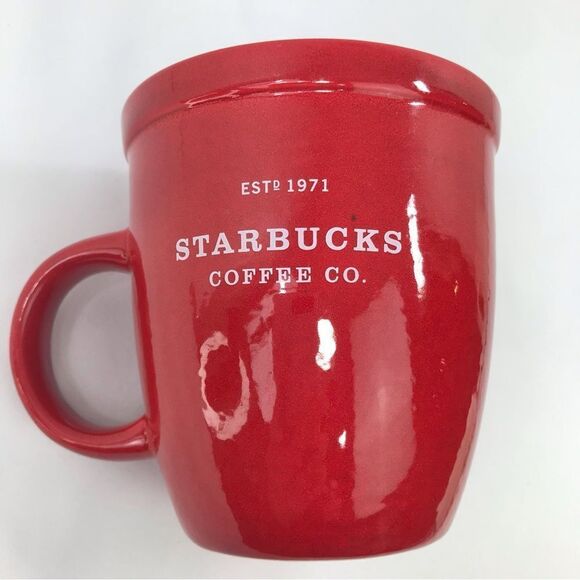 STARBUCKS Barista 2001 30th Anniversary Red White Classic 18 oz Coffee Mug - Picture 2 of 12